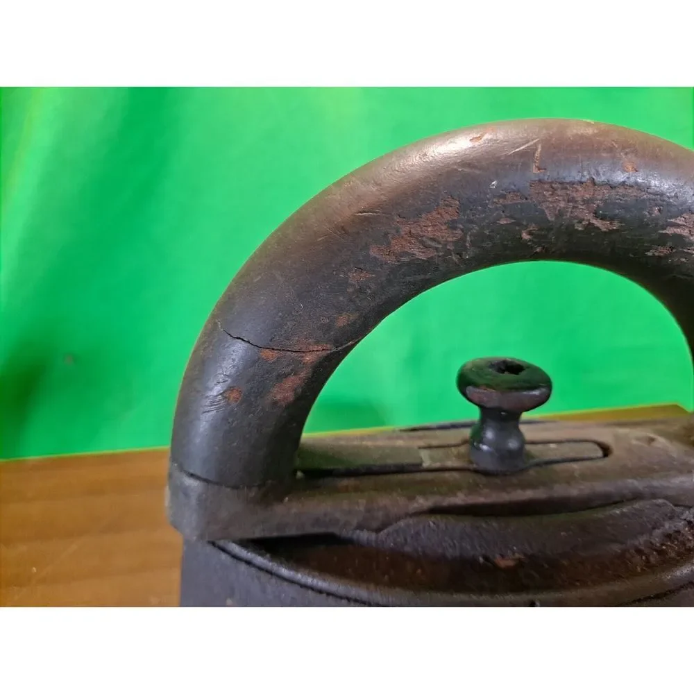 Vintage Clothes Sad Iron Press With‎ Wooden Handle/ Barn Find/ 2 Pieces